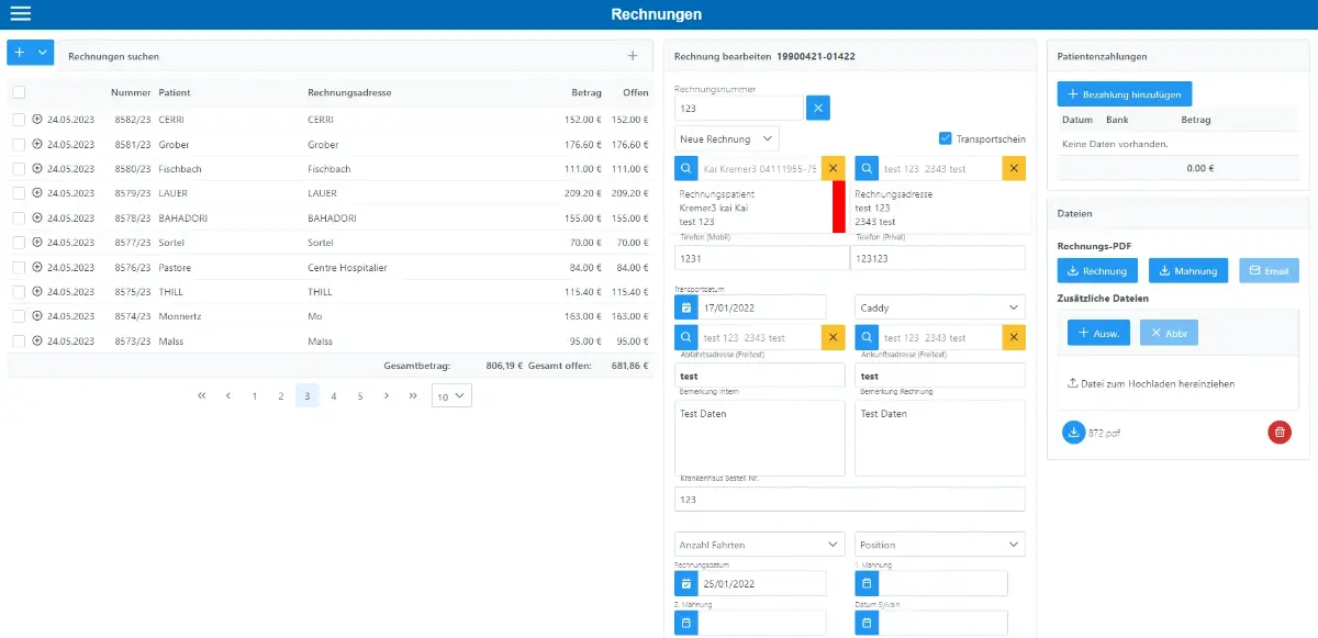 Luxambulance Invoice Management Webapp