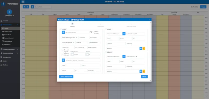 Luxambulance Termin Planung Webapplikation