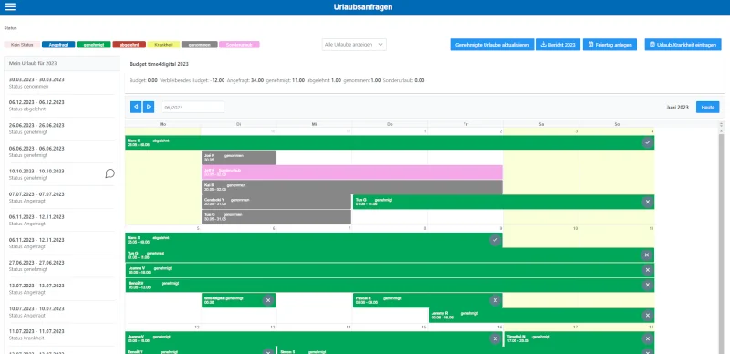 Luxambulance Urlaubsverwaltung Webapplikation