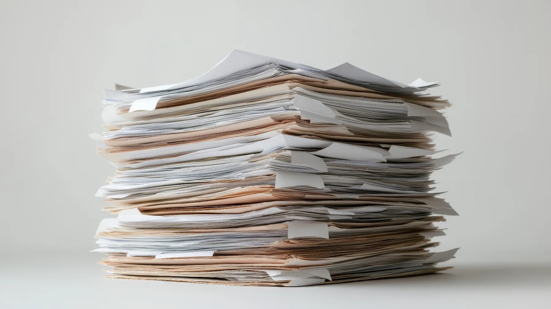 Piles de formulaires et de classeurs sur un bureau
